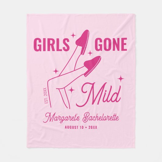 Girls Gone Milde Pink Sleepover Junggeselinnen-Abs Fleecedecke (Vorderseite)