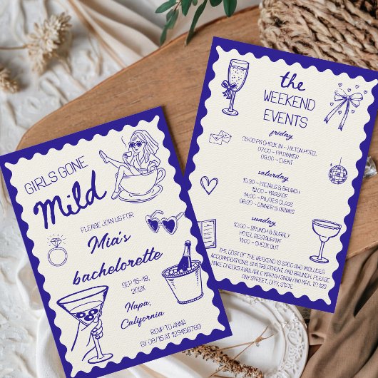 Girls Gone Milde Wellness-Center Day Bachelorette Einladung
