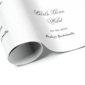 Girls Gone wild Bachelorette party name date bride Geschenkpapier (Rolleneckpunkt)