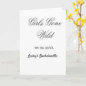 Girls Gone wild Bachelorette party name date bride Karte (Gelbe Blume)