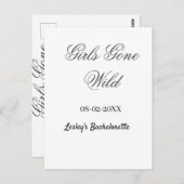 Girls Gone wild Bachelorette party name date bride Postkarte (Vorne/Hinten)