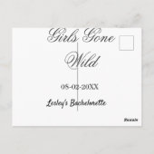 Girls Gone wild Bachelorette party name date bride Postkarte (Rückseite)