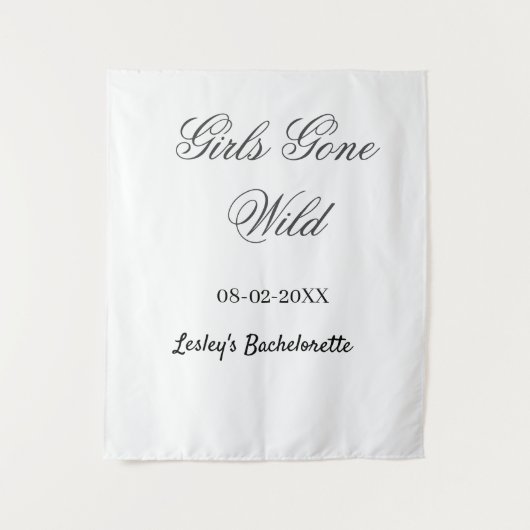 Girls Gone wild Bachelorette party name date bride Wandteppich (Vorderseite)