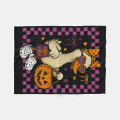 Girls Goose Halloween Spooky Goosey Silly Goose Pu Fleecedecke (Vorderseite (Horizontal))