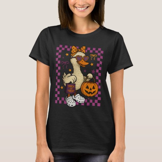 Girls Goose Halloween Spooky Goosey Silly Goose Pu T-Shirt (Vorderseite)