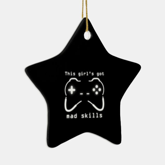 Girls Got Mad Skills Video Game Controller Cerami Keramik Ornament (Rechts)
