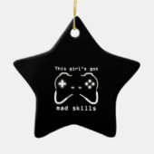 Girls Got Mad Skills Video Game Controller Cerami Keramik Ornament (Vorne)