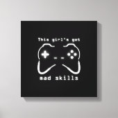 Girl's Got Mad Skills Video Game Controller Leinwa Leinwanddruck (Vorderseite)