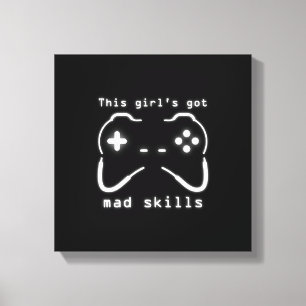 Girl's Got Mad Skills Video Game Controller Leinwa Leinwanddruck