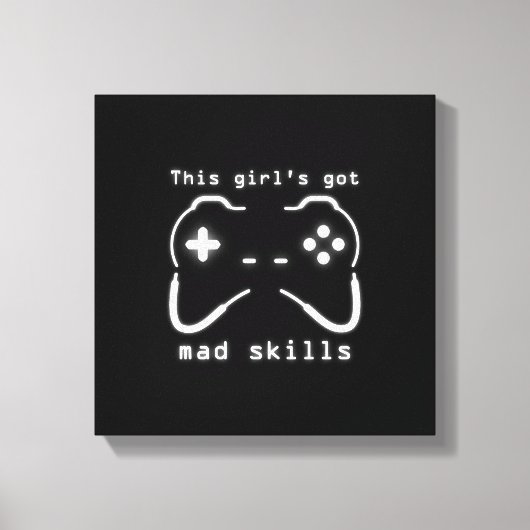 Girl's Got Mad Skills Video Game Controller Leinwa Leinwanddruck (Vorderseite)
