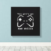 Girl's Got Mad Skills Video Game Controller Leinwa Leinwanddruck (Insitu (Holzboden))
