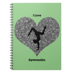 Girls Green I Liebe Gymnastik Spiral Notebook Notizblock