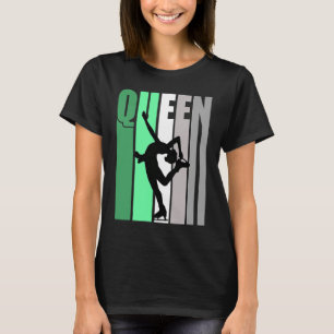 Girls Green Retro Ice Skaten Queen Birthday Daugh T-Shirt