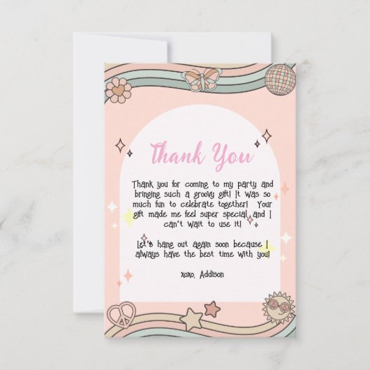 Girl's Groovy Danke-Card Dankeskarte (Vorderseite)