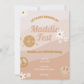 Girls Groovy Festival Vibes Einladung (Vorderseite)