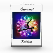 Girls Gymnast Balance Beam Personalisiert Fotoblock (Vorderseite)