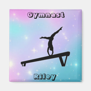 Girls Gymnast Gymnastik Balance Beam Magnet