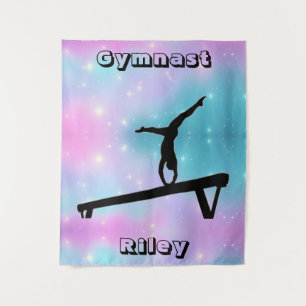 Girls Gymnast Gymnastik Balance Beam Wandteppich