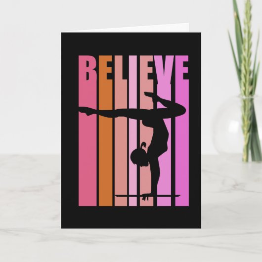 Girls Gymnast Gymnastik Girls Handstand Pink Karte (Vorderseite)