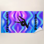Girls Gymnastics Beach Handtuch mit ihrem Namen! (Vorderseite)