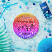 Girls Gymnastics Birthday Sparkle Individuelle Nam Pappteller (Party)