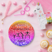 Girls Gymnastics Birthday Sparkle Individuelle Nam Pappteller (Party)