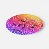 Girls Gymnastics Birthday Sparkle Individuelle Nam Pappteller (Schrägansicht)