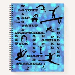 Girls Gymnastics Blue Crosswords Notizblock
