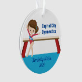 Girls Gymnastics Cute Personalized Gymnast Ornament (Vorderseite)