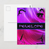 Girls Gymnastics Events Abstrakt Postkarte (Vorne/Hinten)