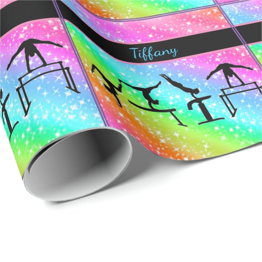 Girls Gymnastics Events farbenfroh Geschenkpapier (Rolleneckpunkt)