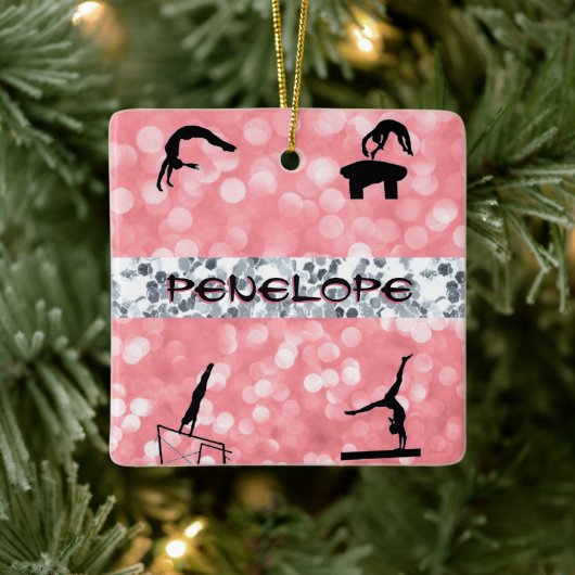 Girls Gymnastics Events Glitz und Glam Keramikornament (Baum)