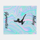 Girls Gymnastics Fleece Blanket mit Namen (Vorderseite (Horizontal))