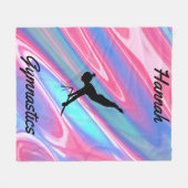 Girls Gymnastics Fleece Blanket mit Namen (Vorderseite (Horizontal))