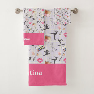 Girls Gymnastics - Girly Makeup Badhandtuch Set