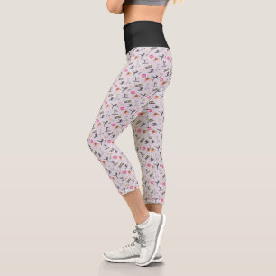 Girls Gymnastics - Girly Makeup Capri Leggings