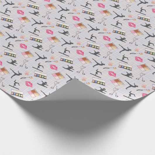 Girls Gymnastics - Girly Makeup Geschenkpapier (Ecke)