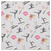 Girls Gymnastics - Girly Makeup Stoff (Muster)