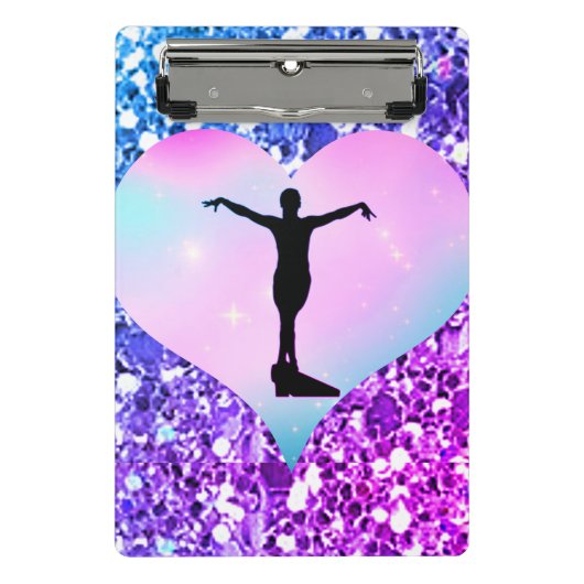Girls Gymnastics Glam Notebook Mini Klemmbrett (Vorderseite)