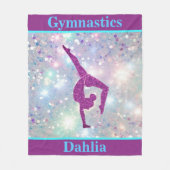 Girls Gymnastics Leap Pastel Glamour Fleecedecke (Vorderseite)
