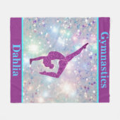 Girls Gymnastics Leap Pastel Glamour Fleecedecke (Vorderseite (Horizontal))