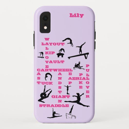 Girls Gymnastics Personalisiert Lilac iPhone Case (Rückseite)
