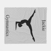 Girls Gymnastics Polka Dot Fleecedecke (Vorderseite (Horizontal))