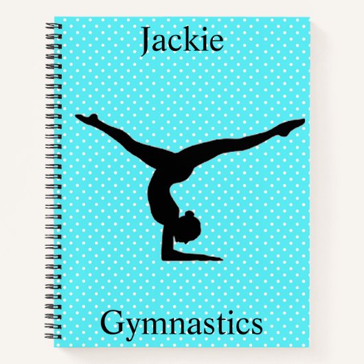 Girls Gymnastics Polka Dot Spiral Notebook Notizblock (Vorderseite)