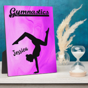 Girls Gymnastics Purple Swirl Personalized    Fotoplatte
