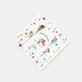Girls Gymnastics Rainbow Balloons Geburtstagsparty Serviette (Ecke)