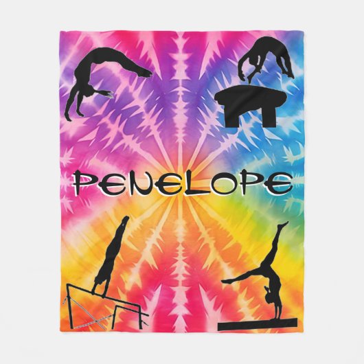 Girls Gymnastics Rainbow Krawatte Dye Fleecedecke (Vorderseite)