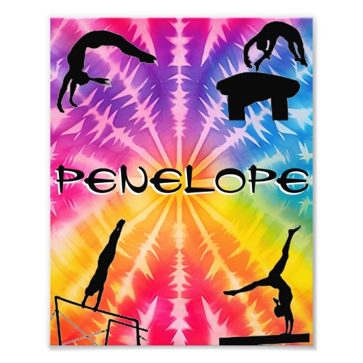 Girls Gymnastics Rainbow Krawatte Dye Fotodruck (Vorne)