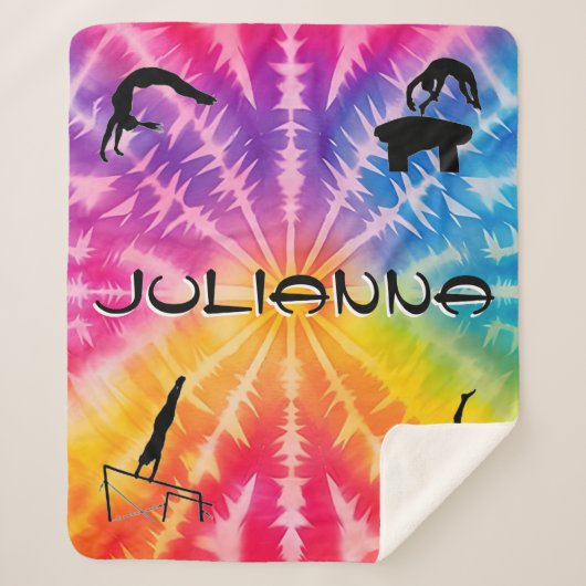 Girls Gymnastics Rainbow Krawatte Dye Sherpadecke (Vorderseite)