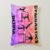 Girls Gymnastics Rainbow Wirbel Dekokissen (Vorderseite(Vertikal))